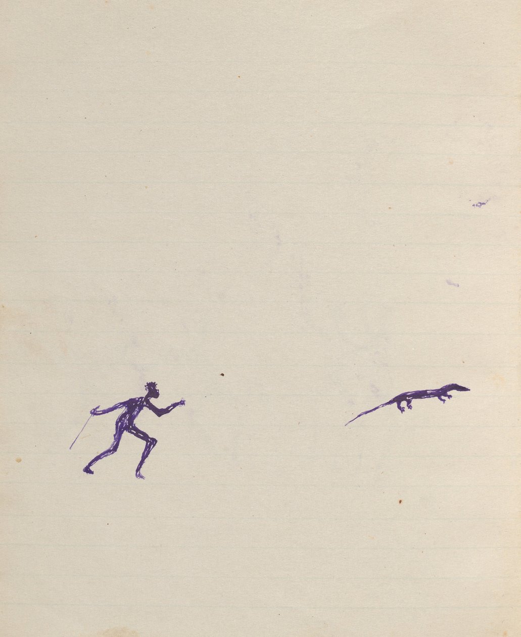 Kwatkwatští lidé ((Aboriginal hunting goanna) Sketchbook hlavně o aktivitách domorodců a bělochů od Tommy McRae