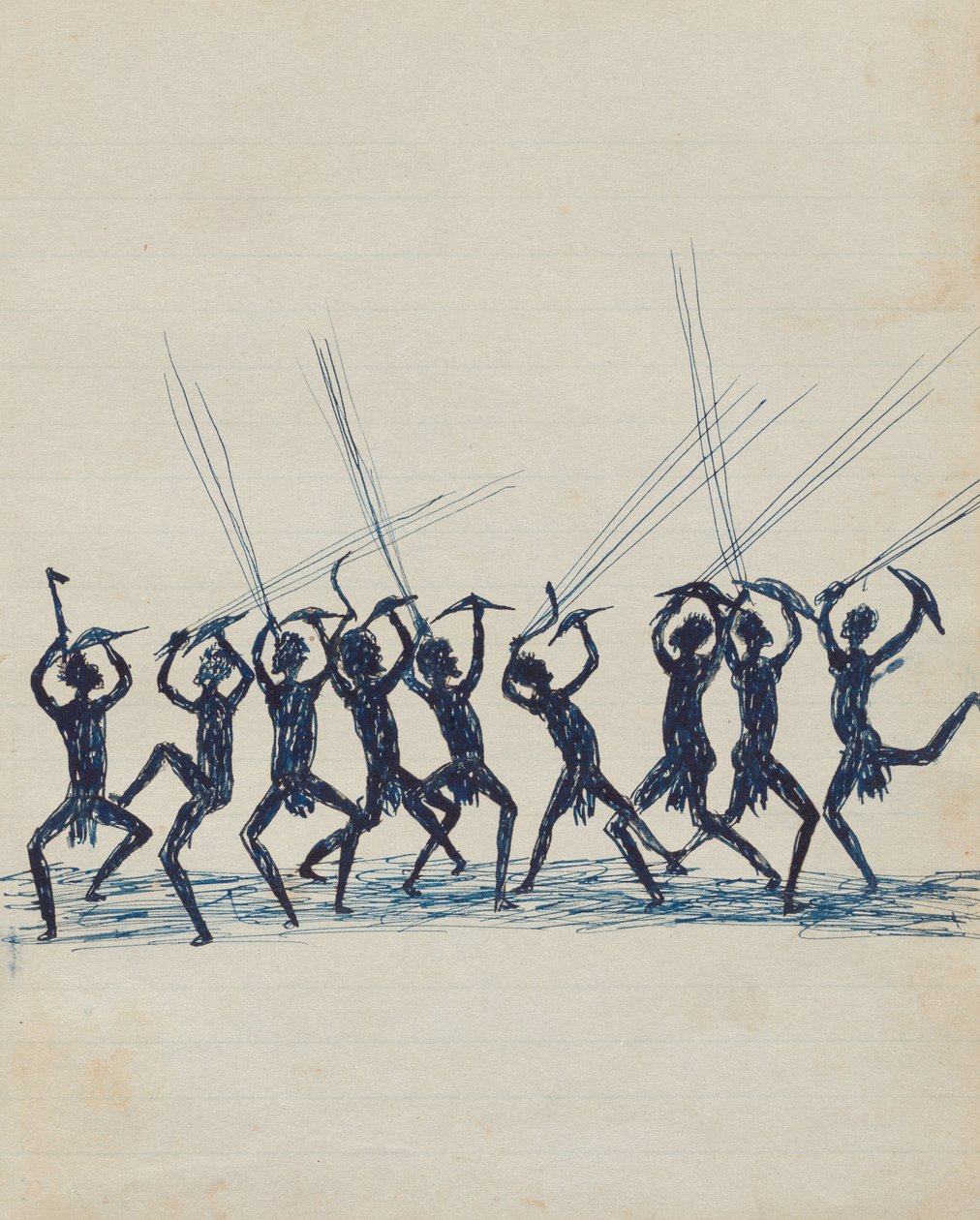 Kwat Kwat people - (Aboriginals fight) Sketchbook hlavně o aktivitách Aboriginals and Whites od Tommy McRae