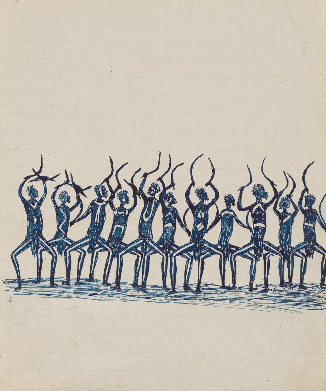 Kwat Kwat people - (Corroboree) Sketchbook hlavně o aktivitách domorodců a bělochů od Tommy McRae