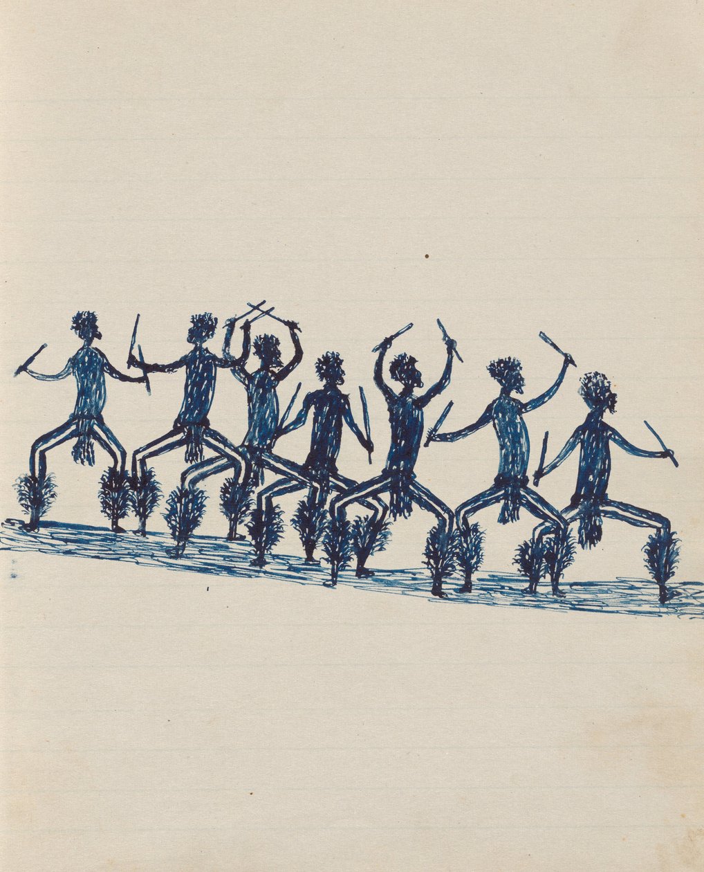 Kwat Kwat people - (Corroboree) Sketchbook hlavně o aktivitách domorodců a bělochů od Tommy McRae