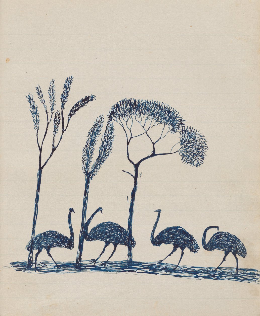 Kwat Kwat people - (Emus) Skicář převážně o aktivitách domorodců a bělochů od Tommy McRae
