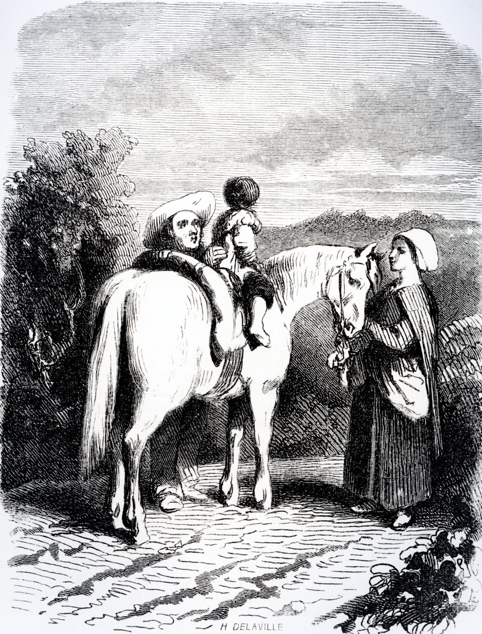 Marie a malý Pierre na koni, ilustrace z 