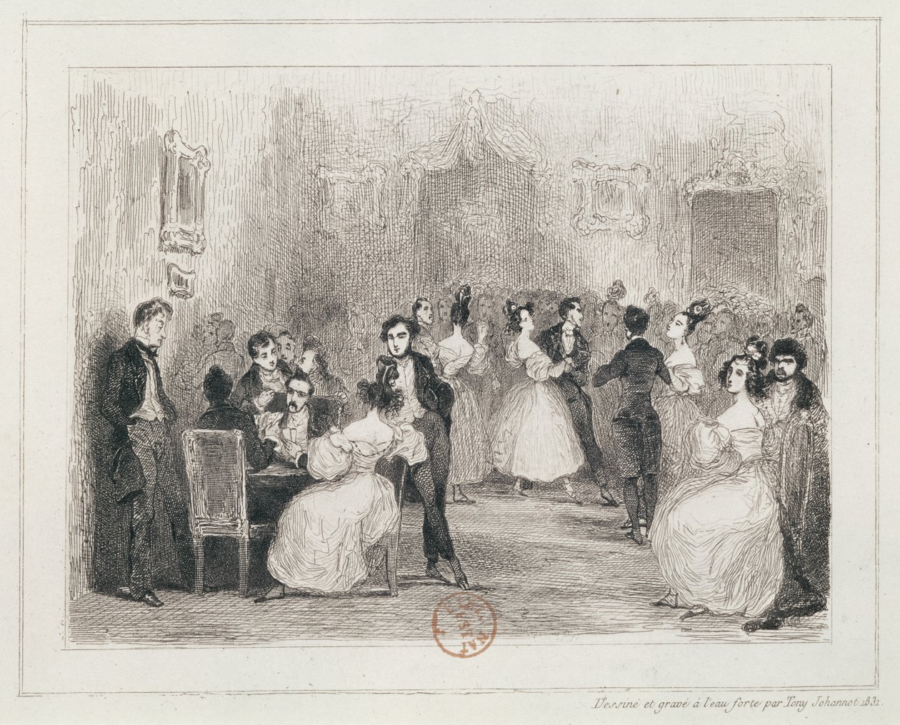 Soiree of the Artists, 1831 od Tony Johannot