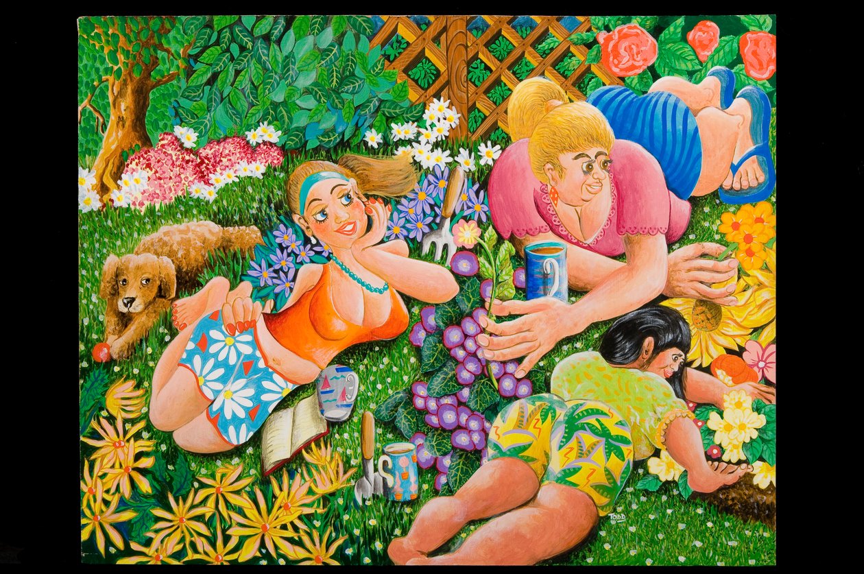 Lady Gardener, 2010 (akryl na palubě) od Tony Todd