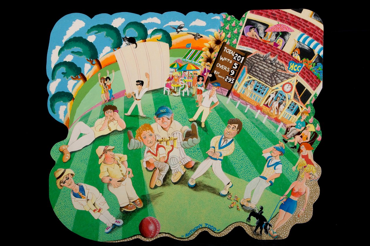 The Cricket Match, 2010 (akryl na palubě) od Tony Todd