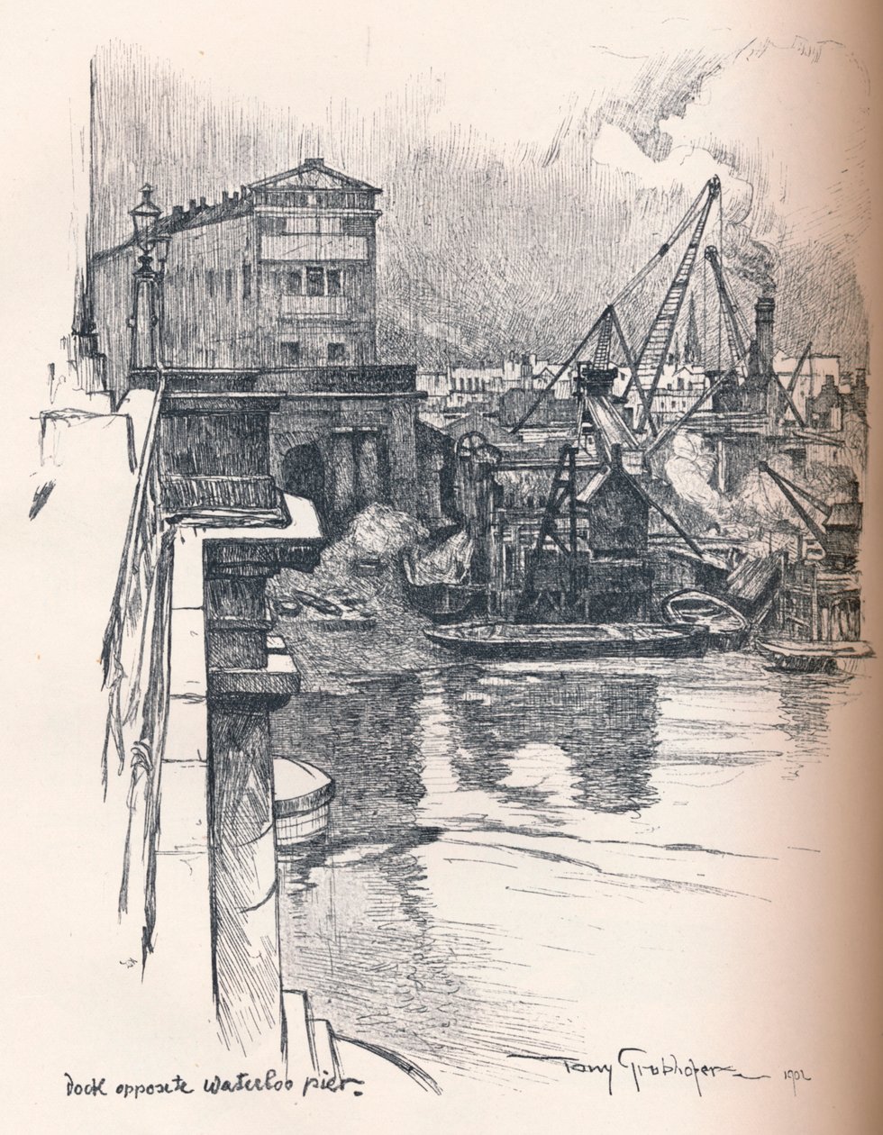 Dok naproti molu Waterloo, c1902 od Tony Grubhofer
