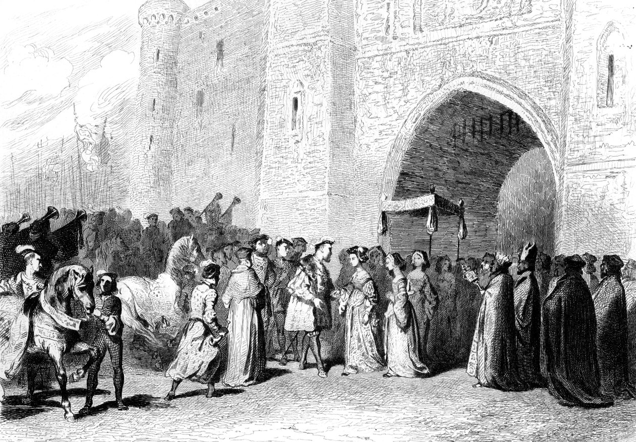 Setkání Jindřicha VIII. a Anny Boleynové, 20. léta 16. století, 1842 od Tony Johannot