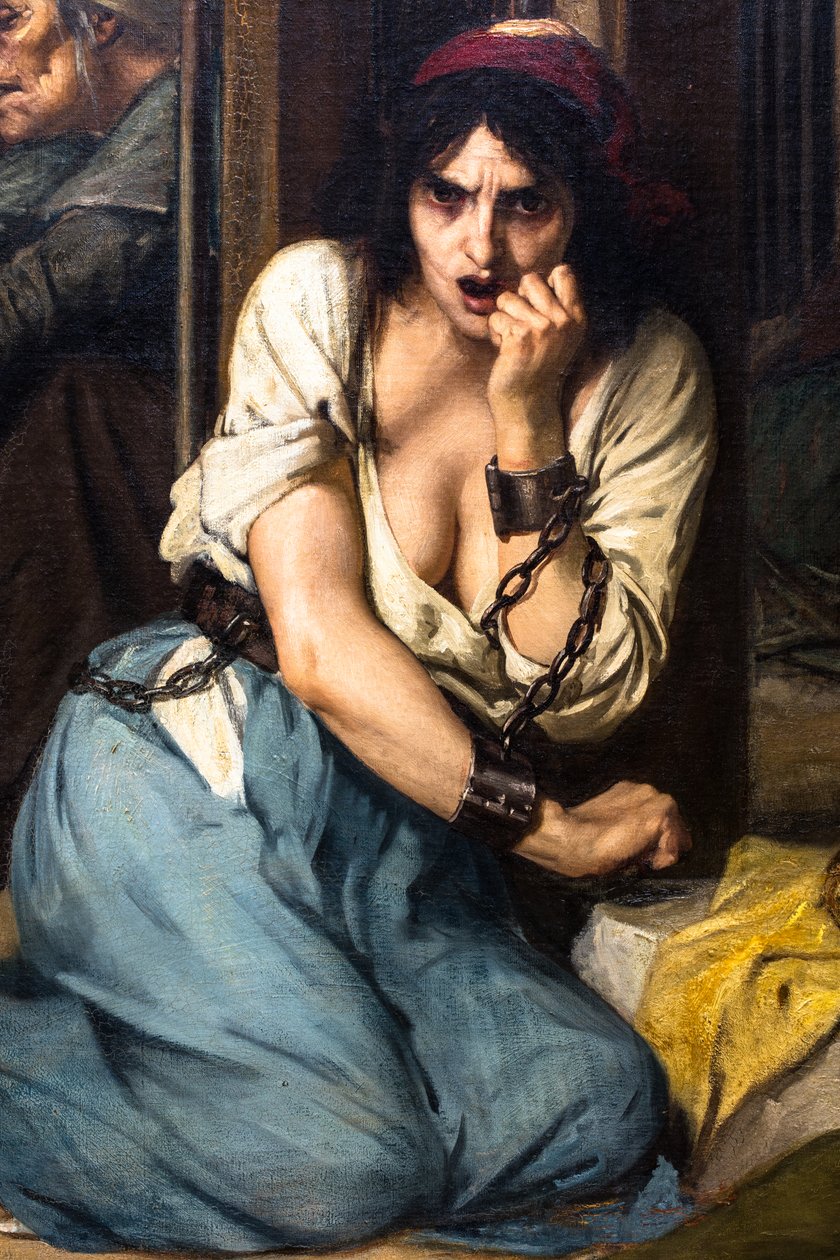 Doktor Pinel při osvobozování duševně chorých v Salpêtrière v roce 1795 od Tony Robert-Fleury