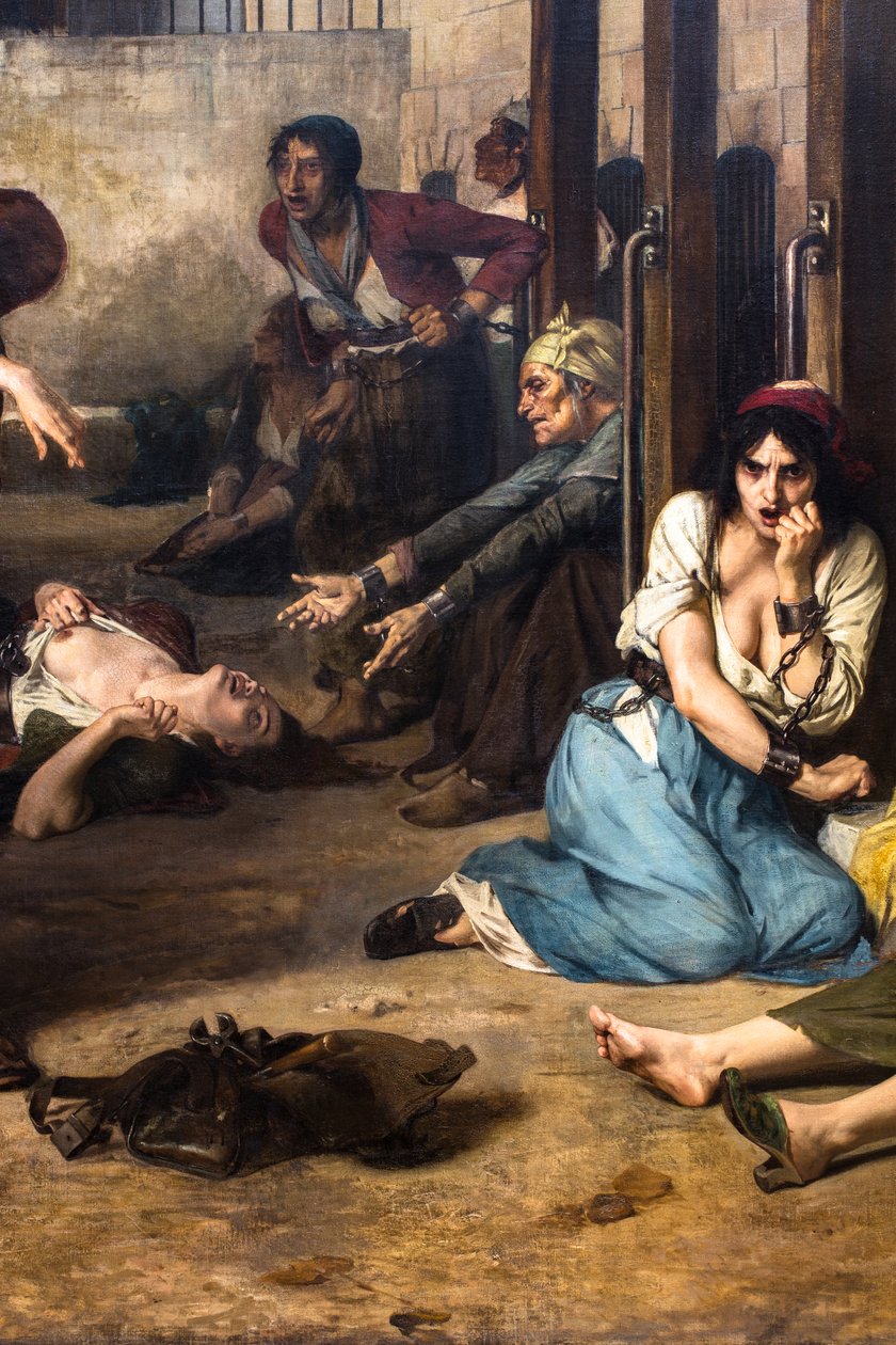 Doktor Pinel při osvobozování duševně chorých v Salpêtrière v roce 1795 od Tony Robert Fleury