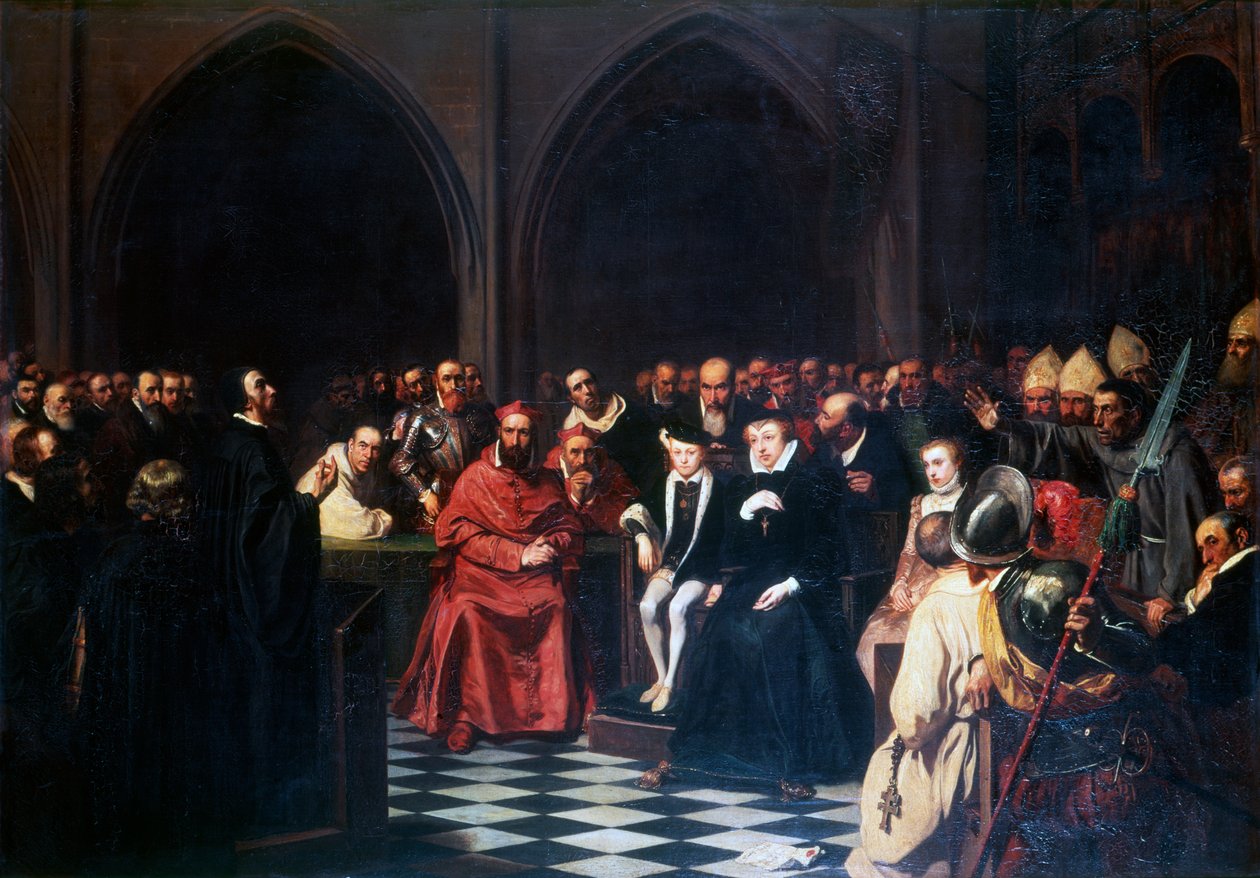 Kolokvium z Poissy v roce 1561, c1855-1912. od Tony Robert Fleury