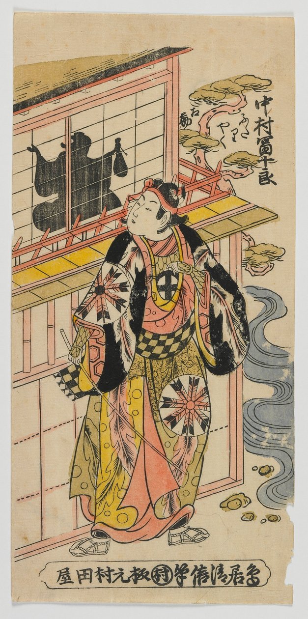 Herec Nakamura Tomijuro I v dvojroli, období Edo, 1742 (barevný dřevotisk) od Torii Kiyomasu II