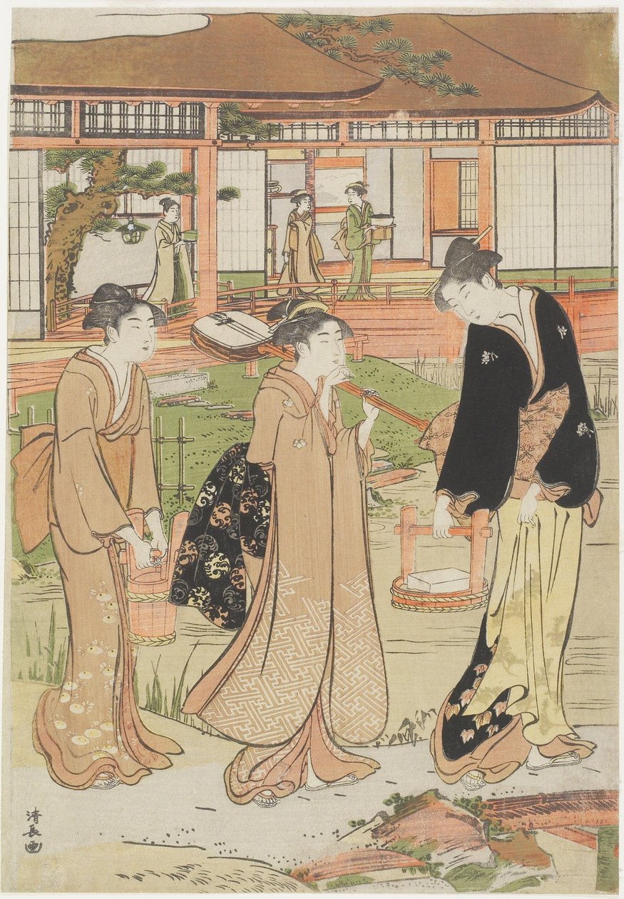 Piknik v zahradě Daimyo, 1786 od Torii Kiyonaga