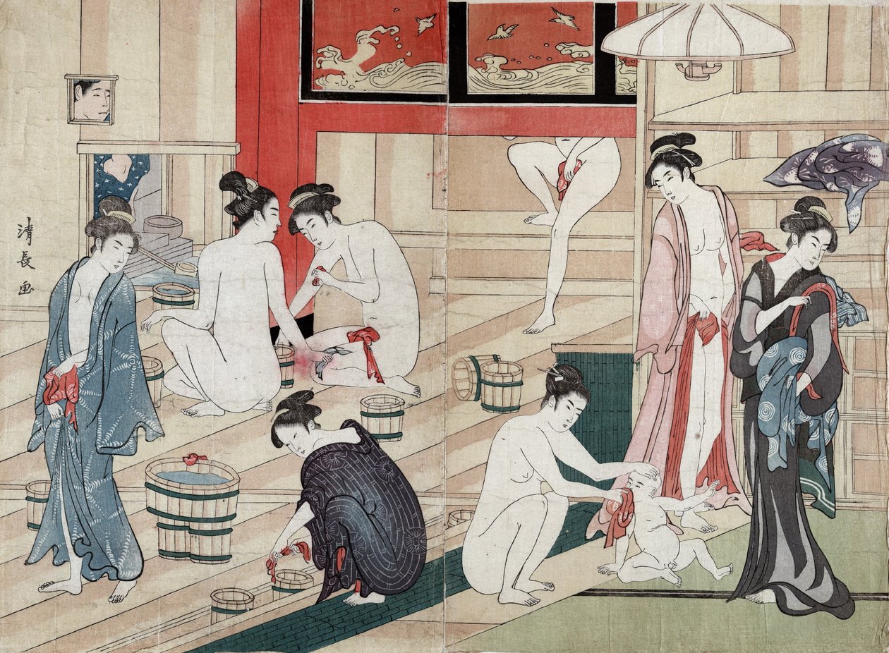Veřejné lázně, 1780 od Torii Kiyonaga