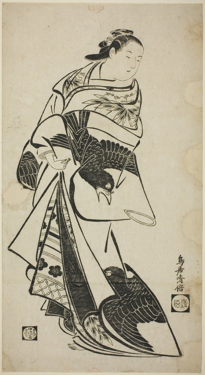 Stojící postava ženy od Torii Kiyomasu I
