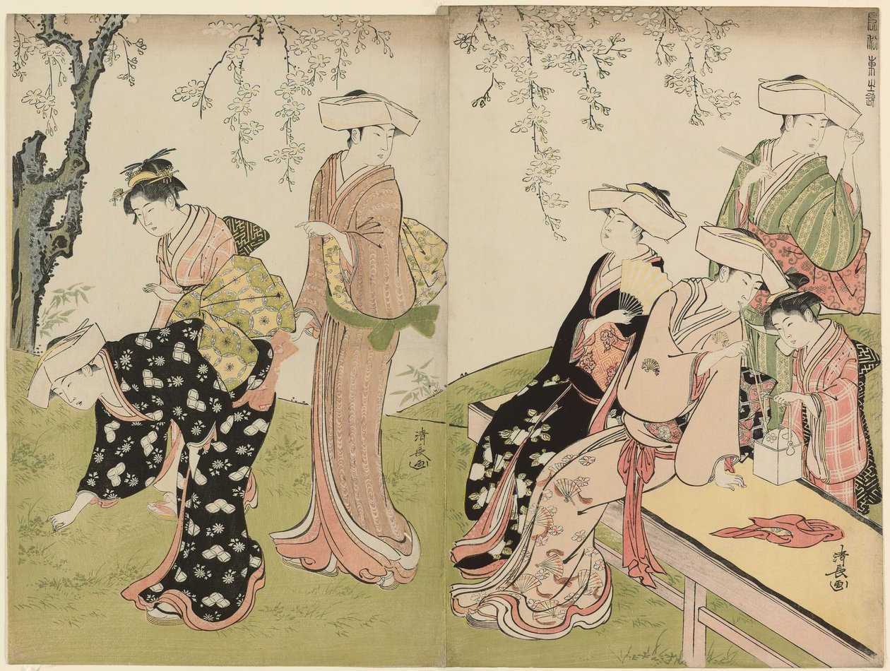 Jarní výlet ze série Brokát východních mravů (Fuzoku azuma no nishiki) od Torii Kiyonaga