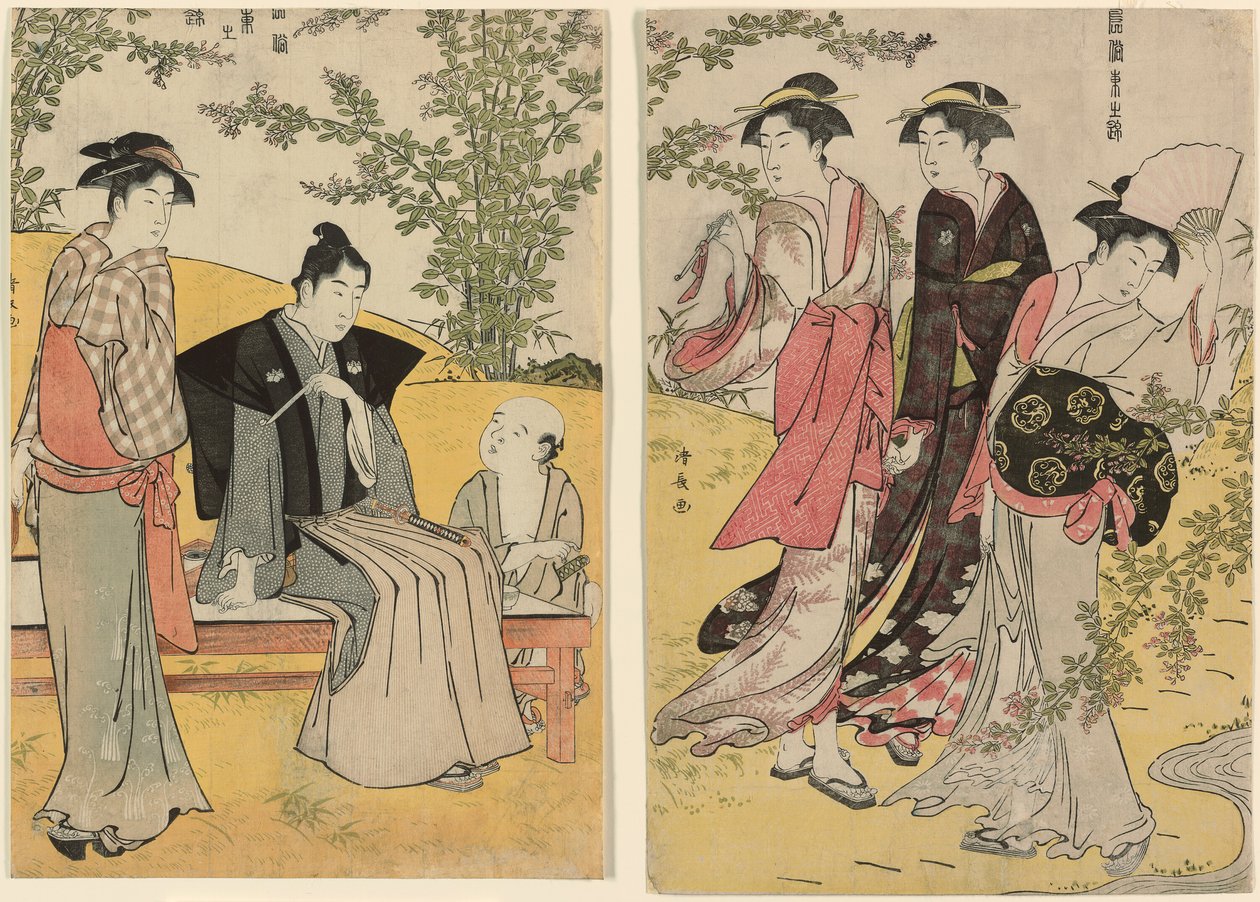 Výlet do Hagidery ze série "Brokád východních mravů (Fuzoku Azuma no nishiki)" od Torii Kiyonaga