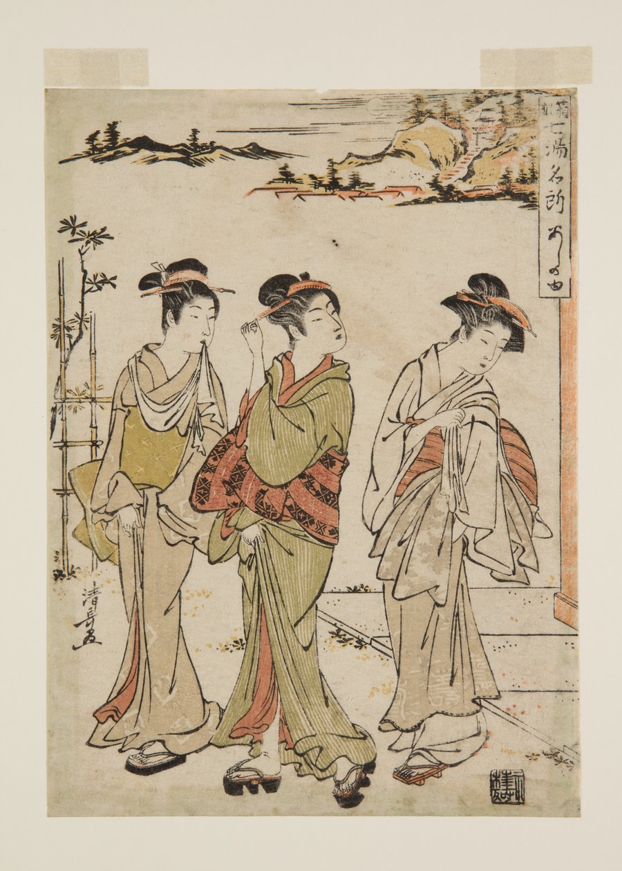 Ashinoyu (barevný dřevotisk) od Torii Kiyonaga