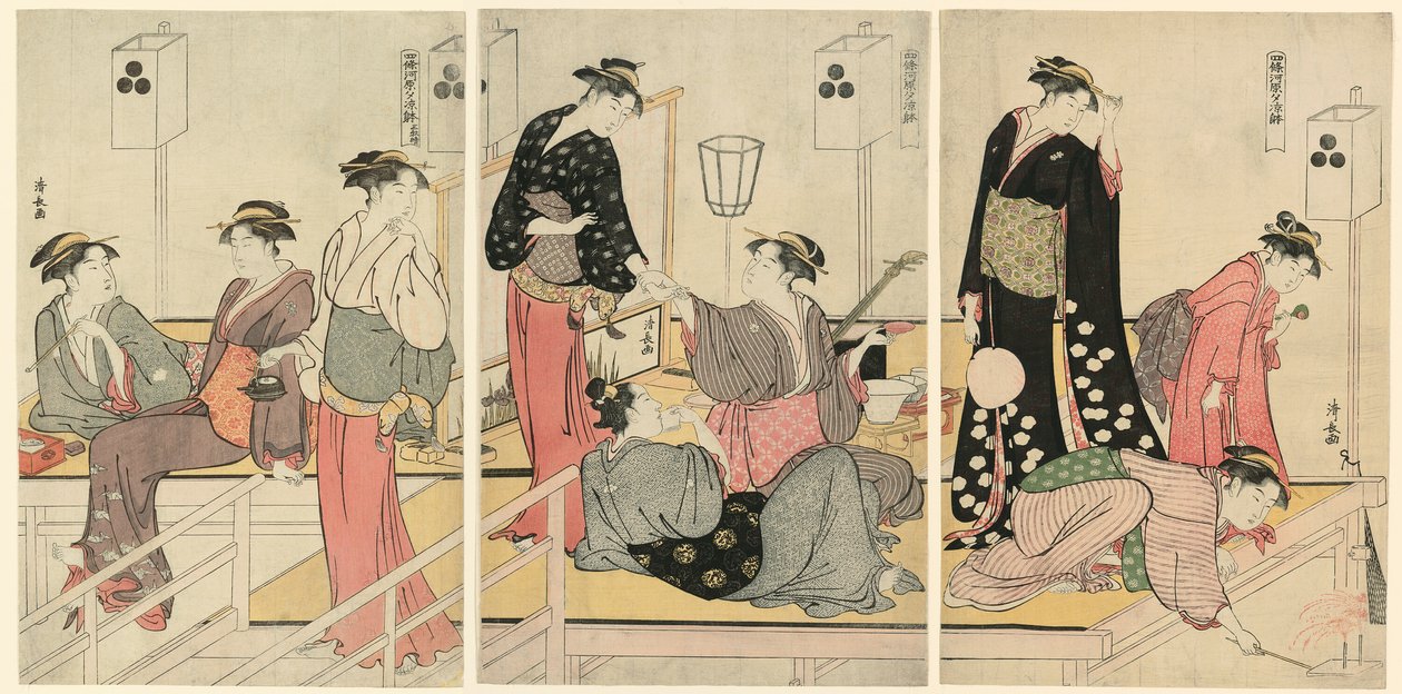 Večerní ochlazení v Shijogawara od Torii Kiyonaga