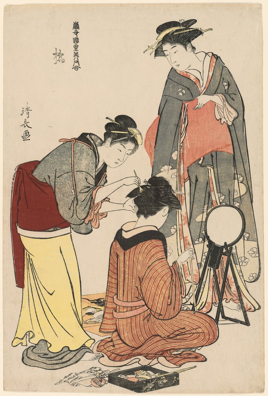 Baviči z Tachibany, ze série „Sbírka současných krás požitkářských čtvrtí (Tosei yuri bijin awase)“ od Torii Kiyonaga