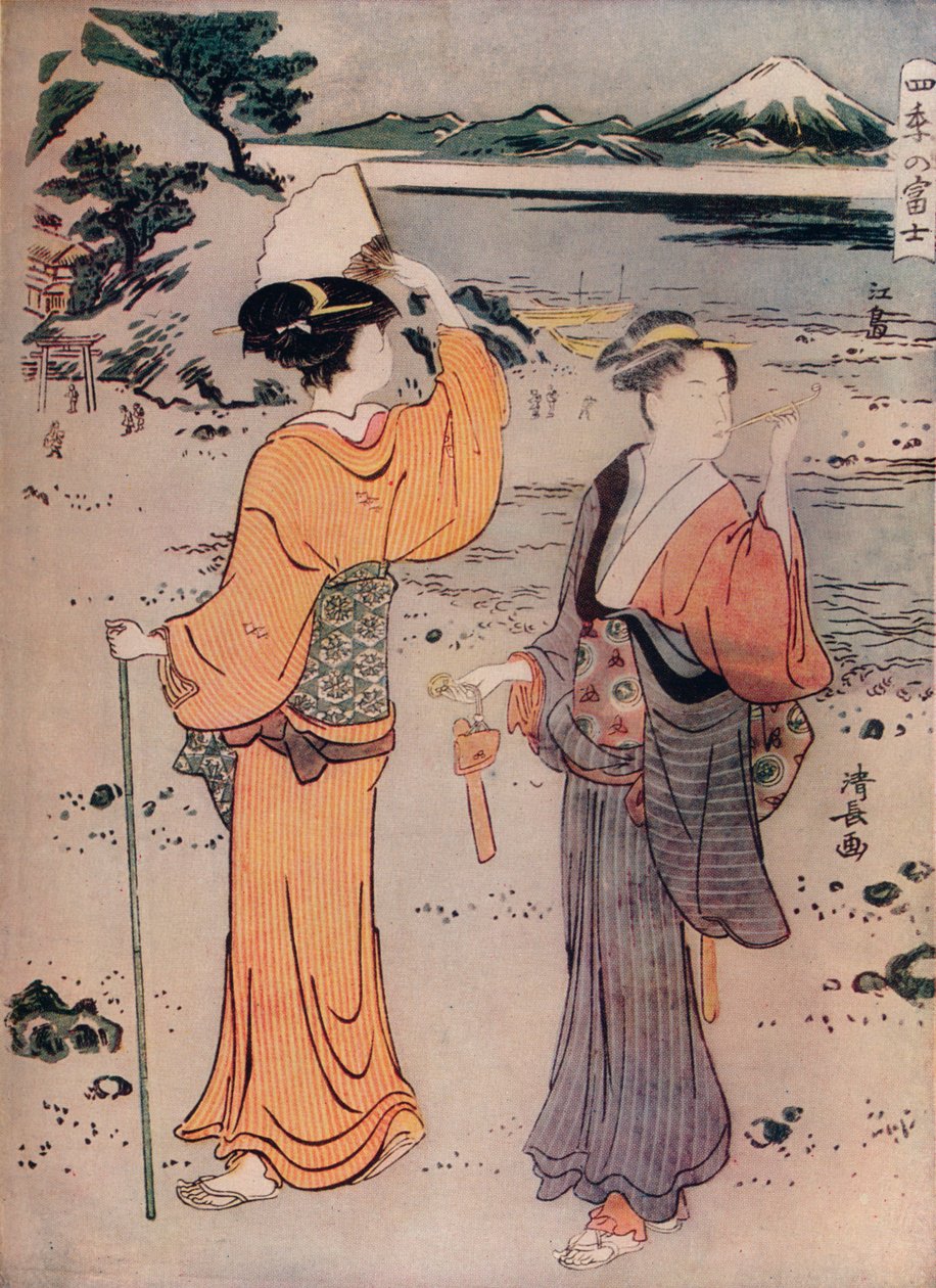 Dívky na pobřeží, 17. století, 1914 od Torii Kiyonaga