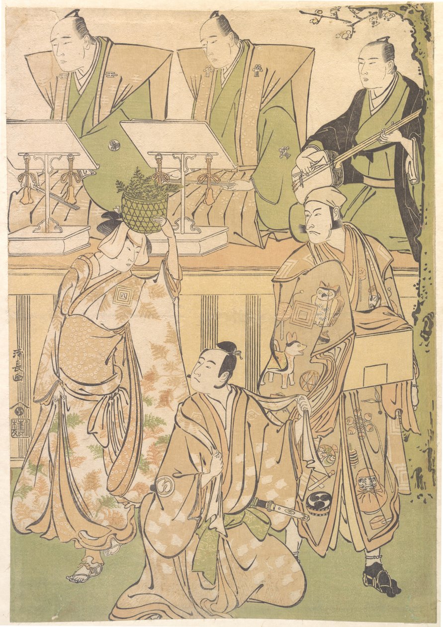 Ichikawa Danjuro Pátý jako Kyo no Jiro v přestrojení za Dekuroku Byoe the Stree Puppet-sh..., ca. 1788. od Torii Kiyonaga