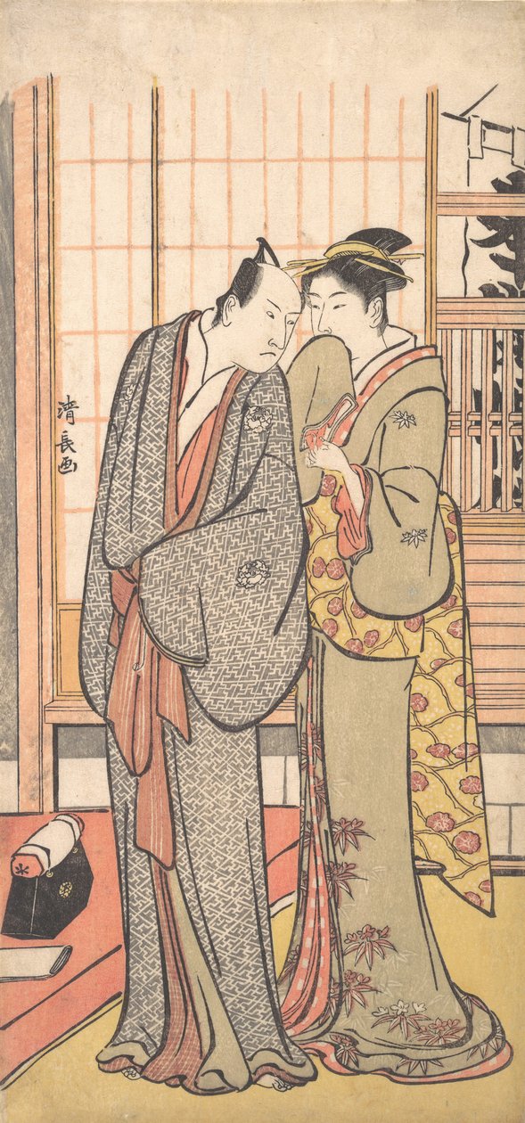 Ichikawa Yaozo III s dámou, ca. 1785. od Torii Kiyonaga