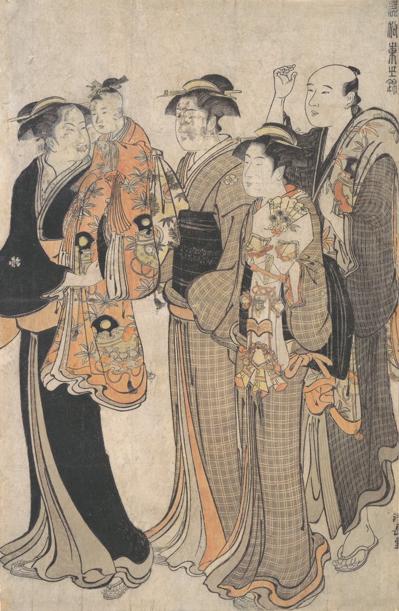 Matka nesoucí svou holčičku do Miya Mairi, ca. 1784. od Torii Kiyonaga