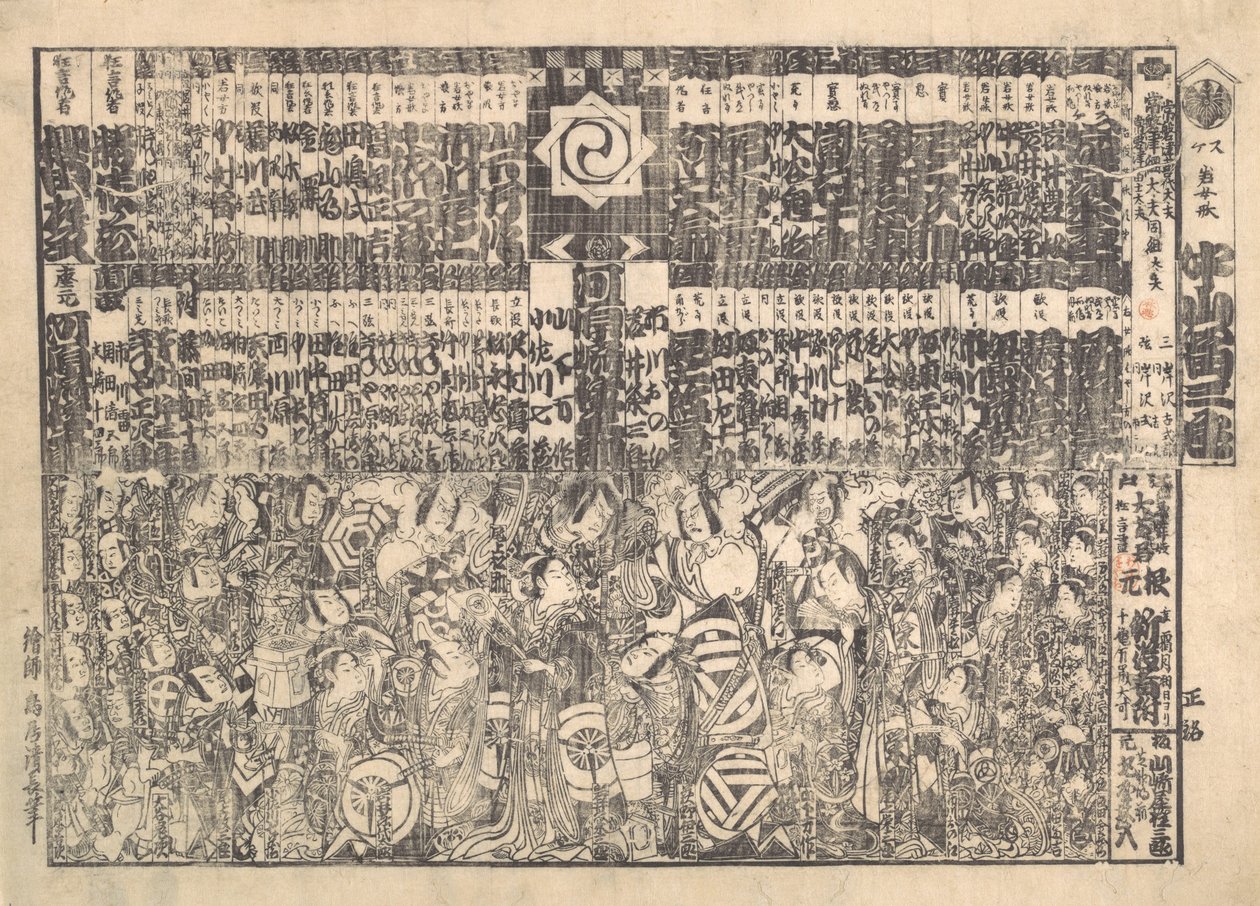 Program pro divadlo Kawarazaki, ca. 1800. od Torii Kiyonaga