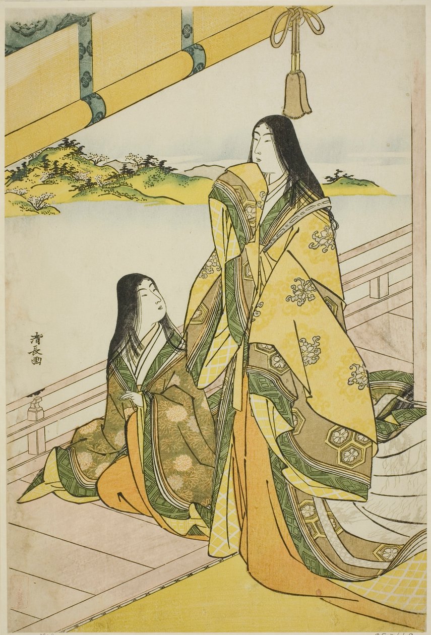 Sei Shonagon a její společnice z nepojmenované série dvorních dam od Torii Kiyonaga