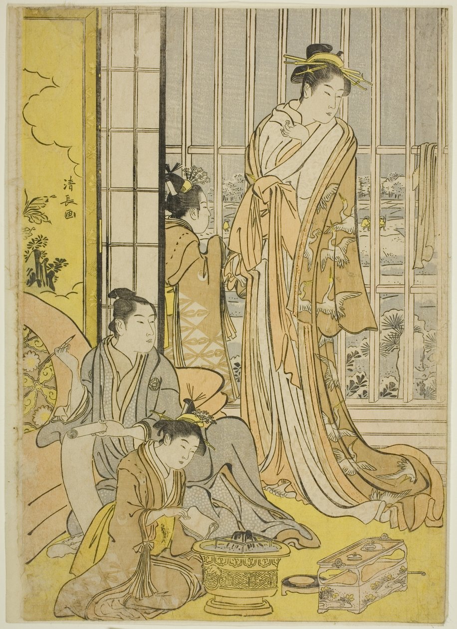 Zasněžené ráno v Pleasure Quarters (Seiro yuki no ashita) od Torii Kiyonaga