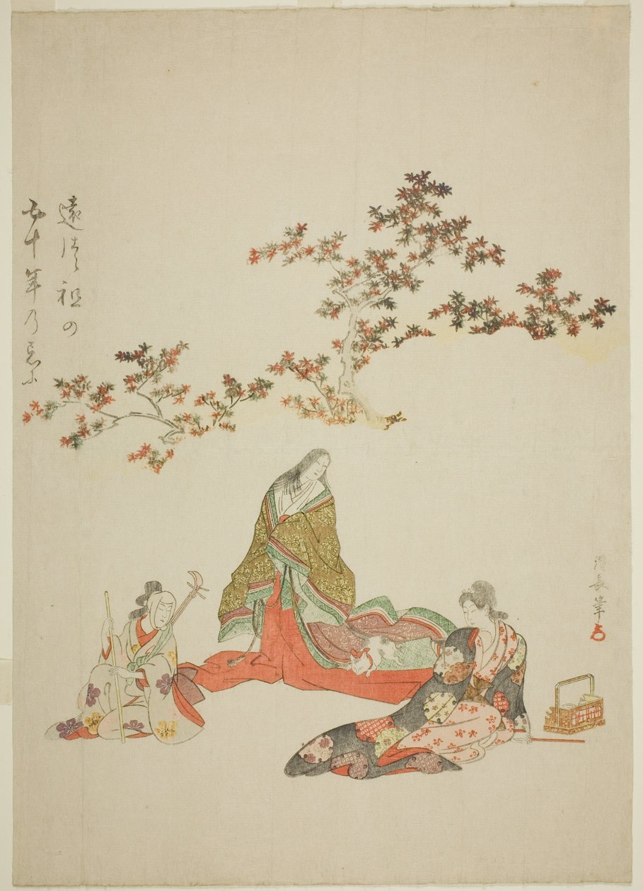 Surimono připomínající 50. výročí úmrtí herce Iwai Hanshiro III. od Torii Kiyonaga