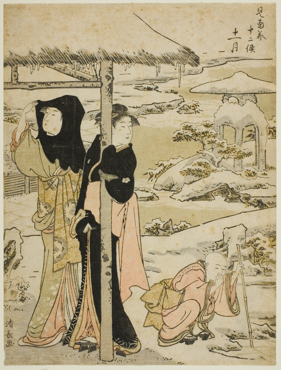 Jedenáctý měsíc (Juichigatsu), ze série „Dvanáct měsíců na jihu (Minami juni ko)“ od Torii Kiyonaga