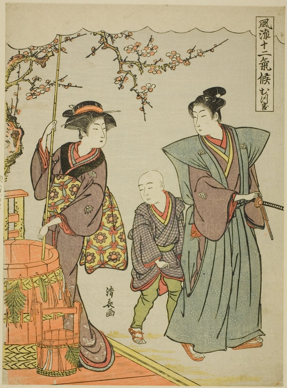 První měsíc (Mutsuki), ze série "Módních dvanáct ročních období (Furyu juni kiko)" od Torii Kiyonaga