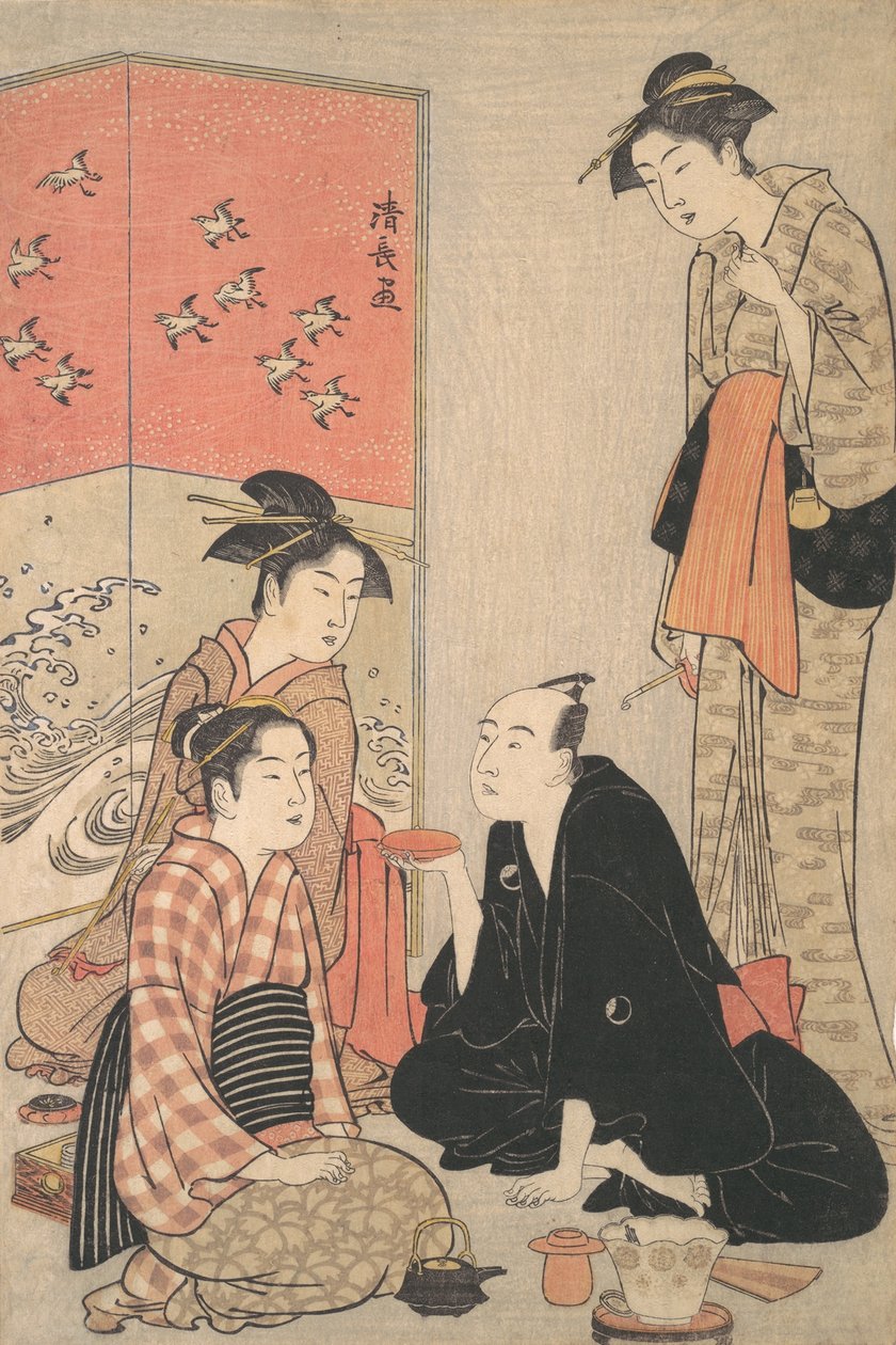 Kabuki herec Sawamura Sojuro III a kurtizány, ca. 1783-84. od Torii Kiyonaga