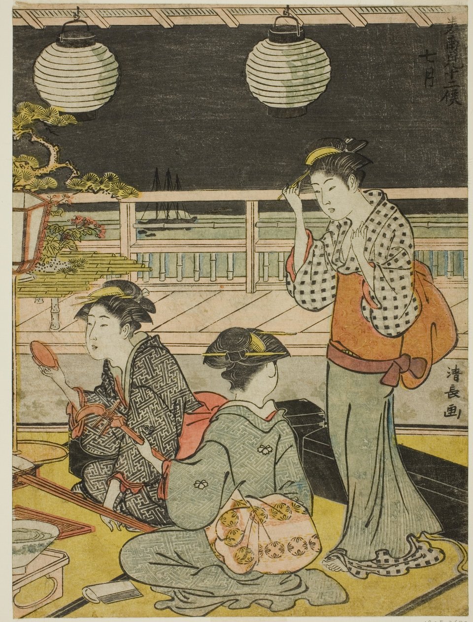 Sedmý měsíc (Shichigatsu), ze série „Dvanáct měsíců na jihu (Minami juni ko)“ od Torii Kiyonaga
