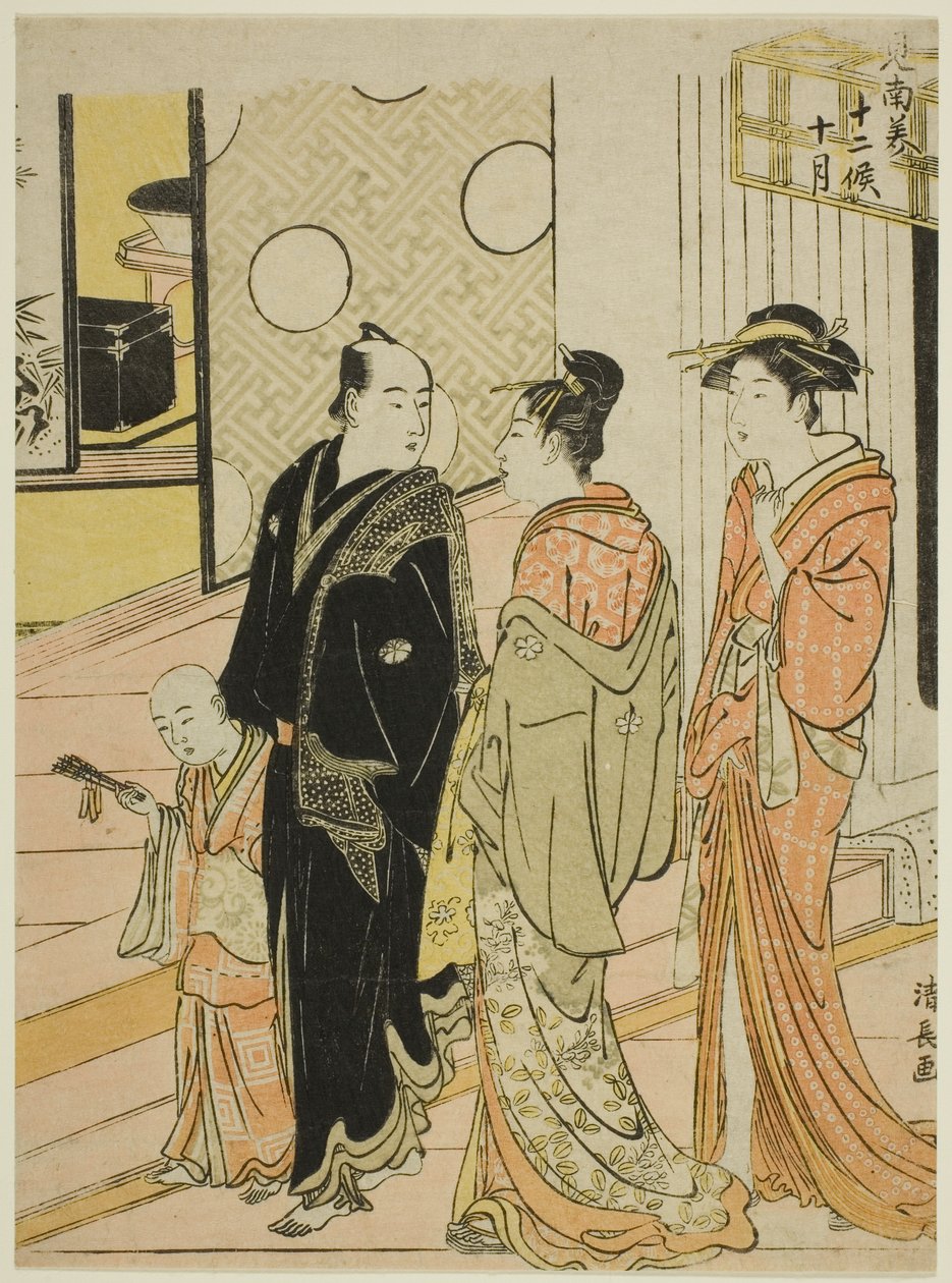 Desátý měsíc (Jugatsu), ze série „Dvanáct měsíců na jihu (Minami juni ko)“ od Torii Kiyonaga