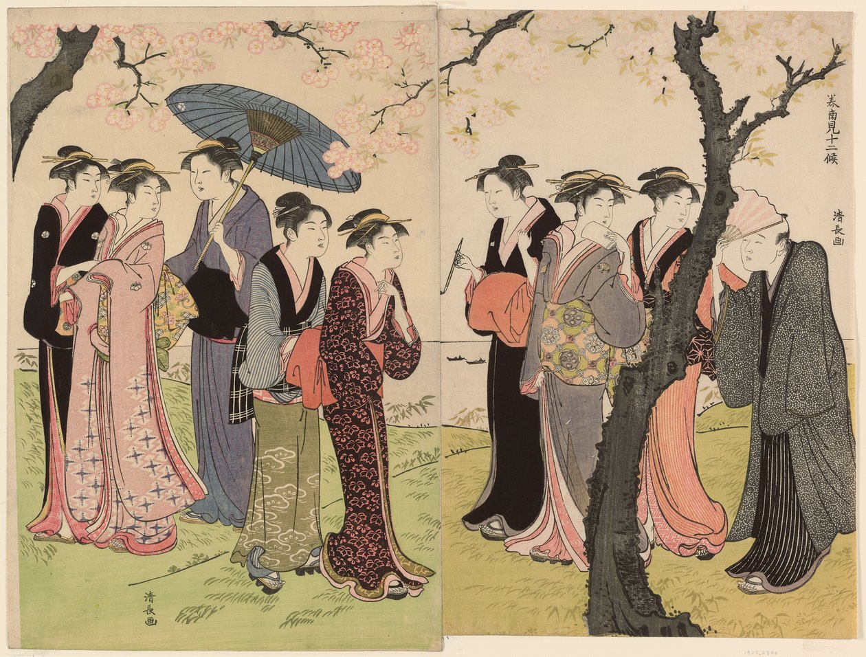 Třetí měsíc (Sangatsu), ze série „Dvanáct měsíců na jihu (Minami juni ko)“ od Torii Kiyonaga