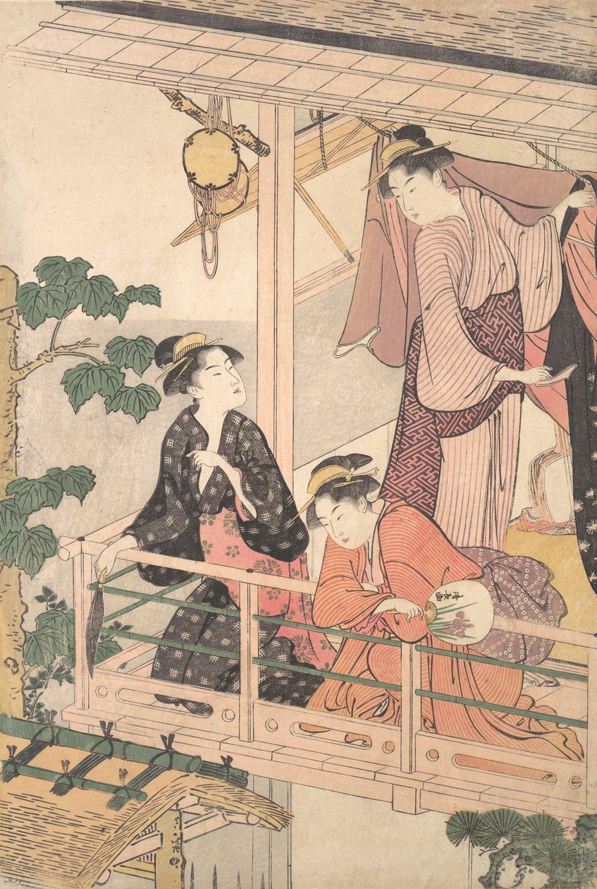 Tři ženy na balkóně, ca. 1786. od Torii Kiyonaga