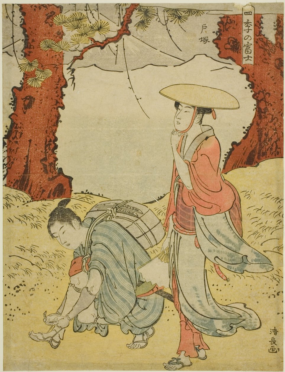 Totsuka, ze seriálu „Mount Fuji in the Four Seasons (Shiki no Fuji)“ od Torii Kiyonaga