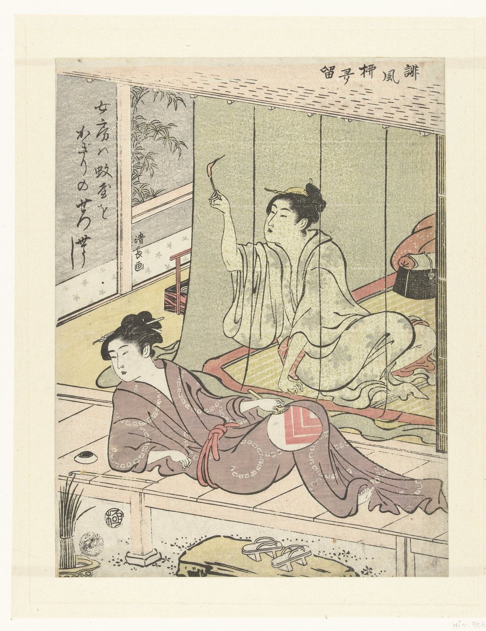 Dvě ženy na letní večer Sbírka humorných básní (název série) Haifu yanagidaru (název série na objektu) od Torii Kiyonaga