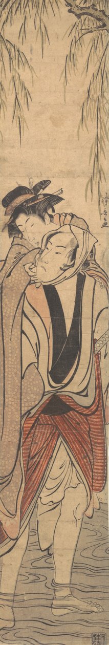 Dva milenci přes řeku, konec 18. století. od Torii Kiyonaga