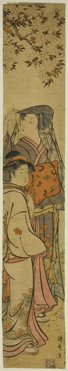 Dvě ženy prohlížení třešňových květů od Torii Kiyonaga