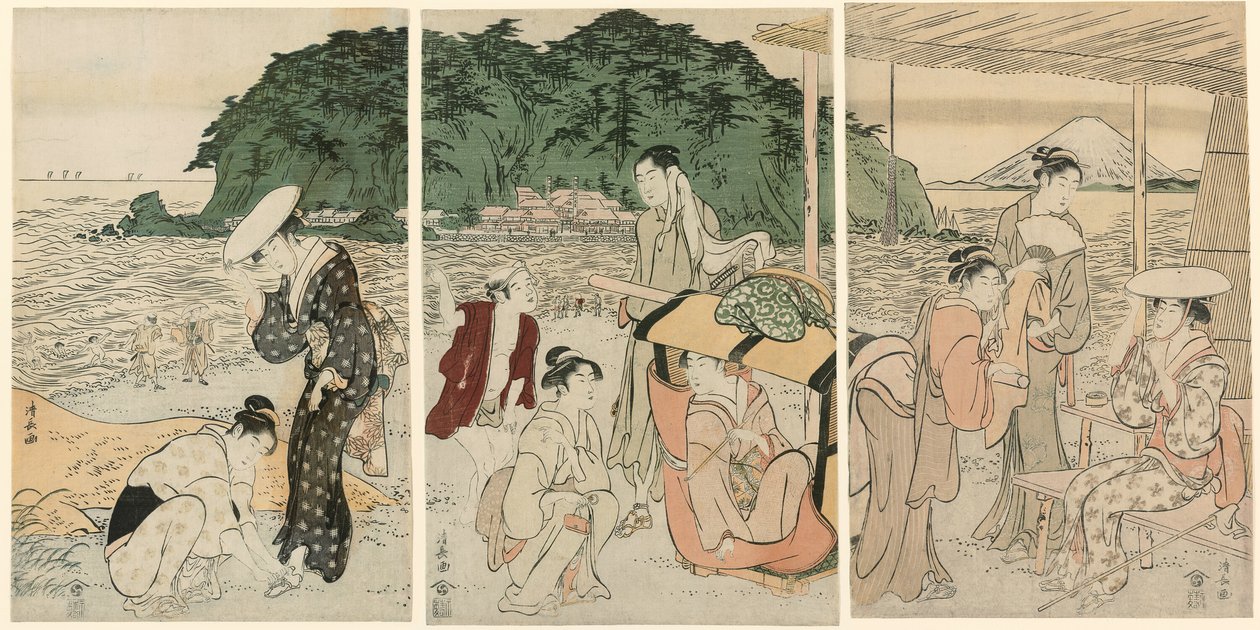 Návštěvníci Enoshimy od Torii Kiyonaga