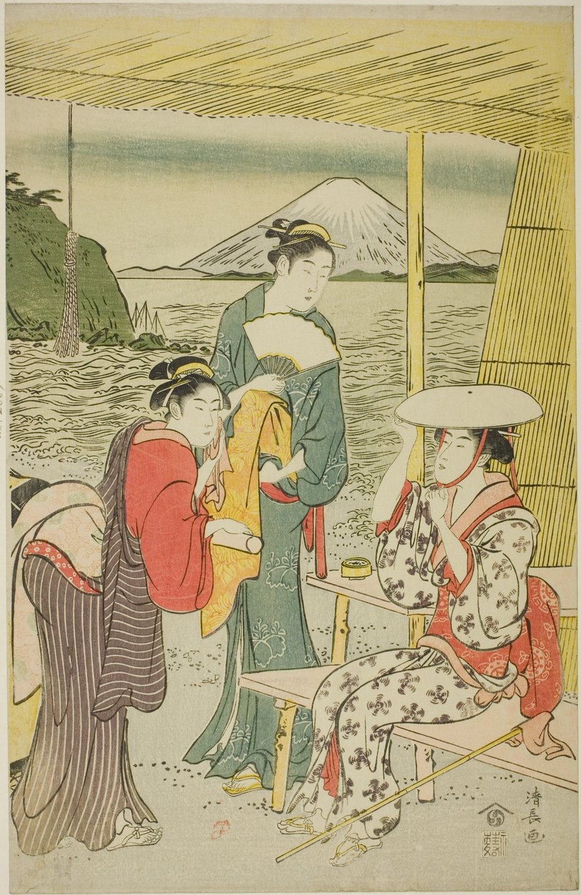 Návštěvníci Enoshimy od Torii Kiyonaga