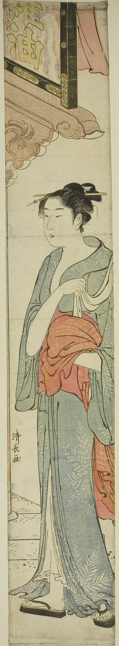 Žena procházky pod obchod znamení od Torii Kiyonaga