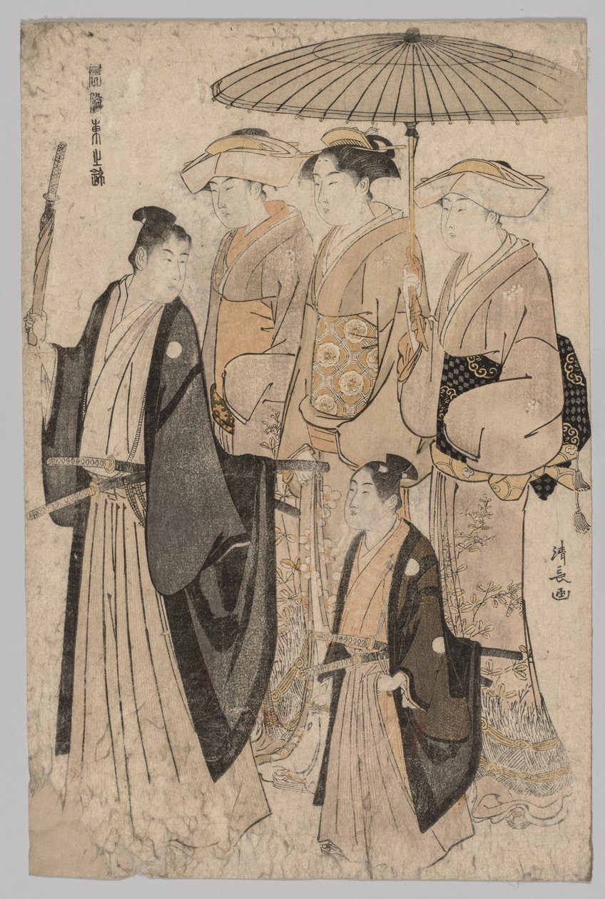 Žena z Yoshiwara a doprovod, 1752-1815. od Torii Kiyonaga