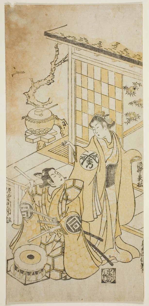 Teac a rs Takinaka Hidematsu Ichimatsu Draft d Sanogawa Ichimatsu Ichi od Torii Kiyonobu II