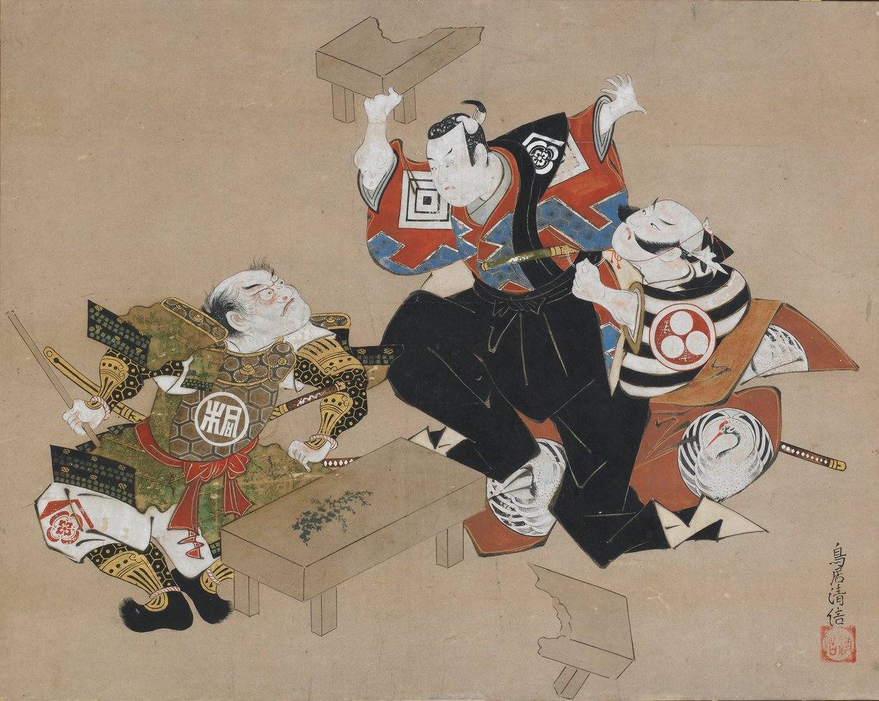 Tee c a rs Ichikawa Dan Juro Dobrý A s Když byl předek plán d Ogawa Zhruba v době A s Kudo Yusuke, že? 1715. od Torii Kiyonobu I