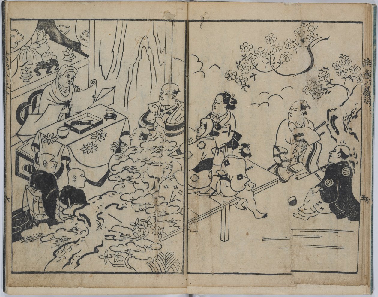 Osm fantaskních pohledů ve vojenských milostných vztazích (Furyu budo iro-bakkei) od Torii Kiyonobu I