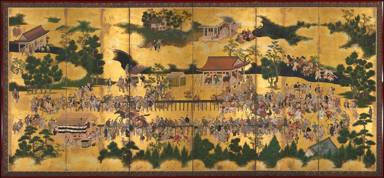 Dostihy ve svatyni Kamo, 1615-50. od Tosa School